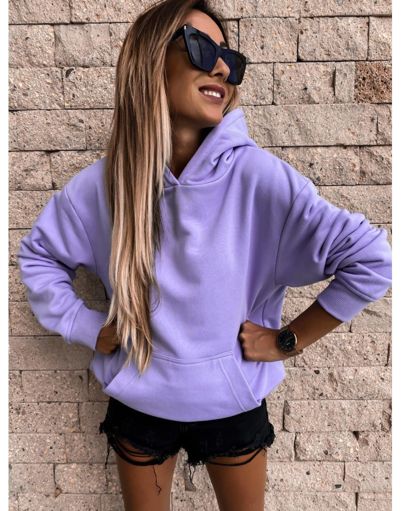 Damen Kapuzenpullover mit weichem Fleece-Innenfutter und lässigem Schnitt R&B
