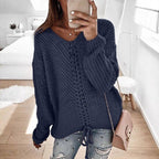 Damen Strickpullover mit detailreicher Schnürung R&B