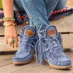Damen Mokassin-Stiefel mit fransigem Design und handgefertigter Verarbeitung R&B