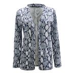 Damen Blazer mit stilvollem Schlangenmuster und elegantem Schnitt EB