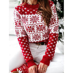 Damen Weihnachtspullover mit festlichem Motiv und Rundhalsausschnitt R&B