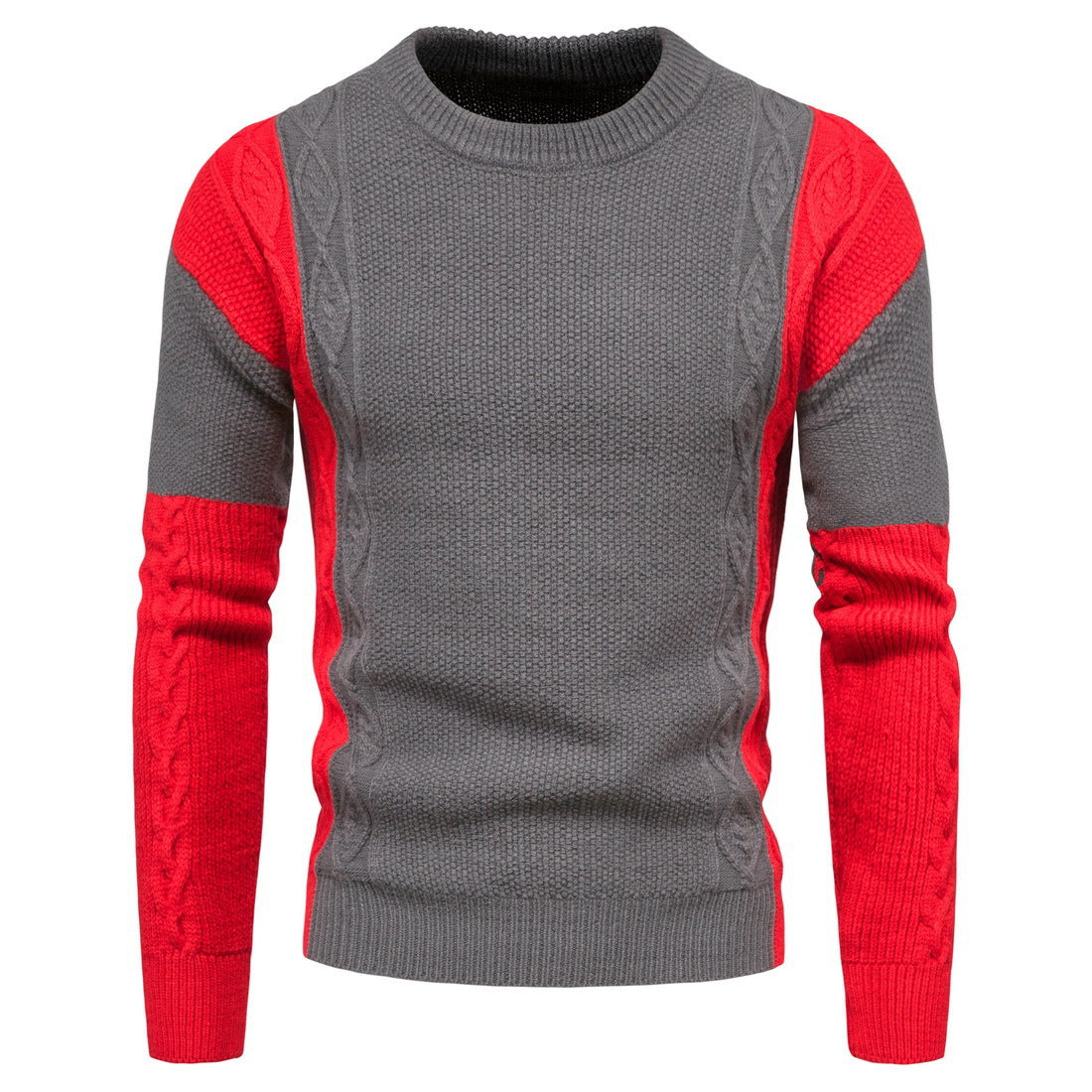 Herren modischer Strickpullover mit strukturiertem Design und einzigartigen Farbdetails