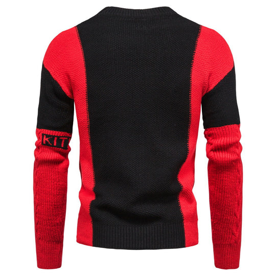 Herren modischer Strickpullover mit strukturiertem Design und einzigartigen Farbdetails R&B