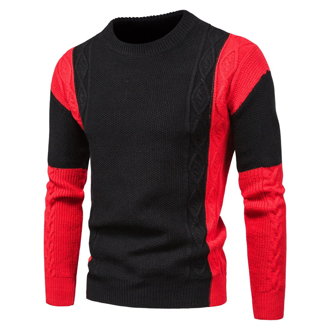 Herren modischer Strickpullover mit strukturiertem Design und einzigartigen Farbdetails