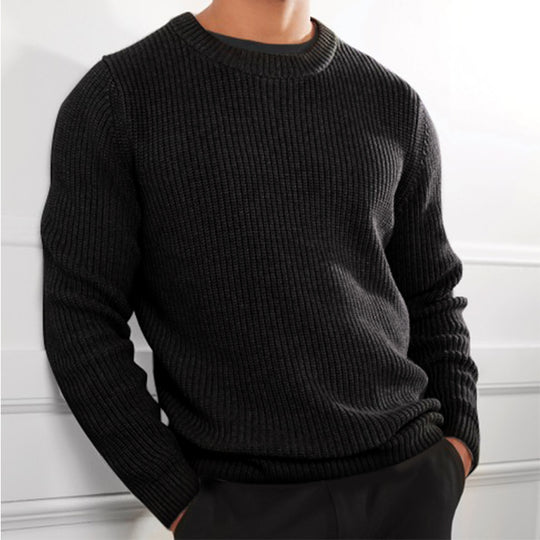 Herren Grobstrickpullover mit strukturiertem Design und hochgeschlossenem Kragen R&B