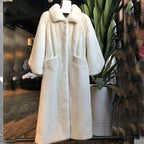 Damen Fluffiger Langmantel mit breitem Gürtel R&B