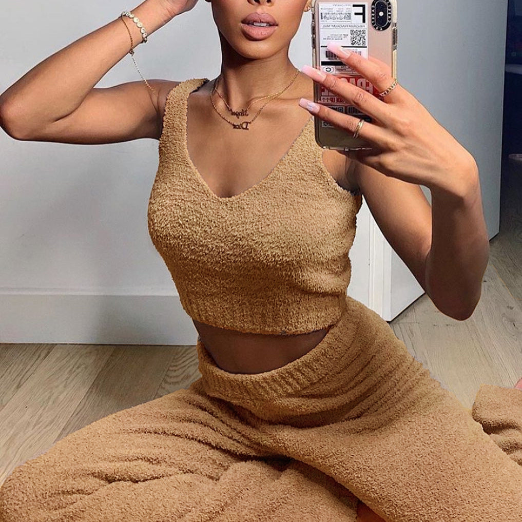 Damen Loungewear-Set mit weichem, strukturiertem Material und raffinierten Details R&B