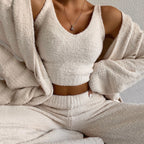 Damen Loungewear-Set mit weichem, strukturiertem Material und raffinierten Details R&B