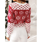 Damen Weihnachtspullover mit festlichem Motiv und Rundhalsausschnitt R&B
