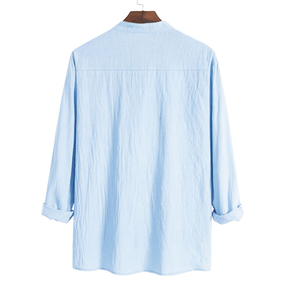 Damen Langarm-Hemd mit modernem Henley-Kragen und praktischer Brusttasche R&B