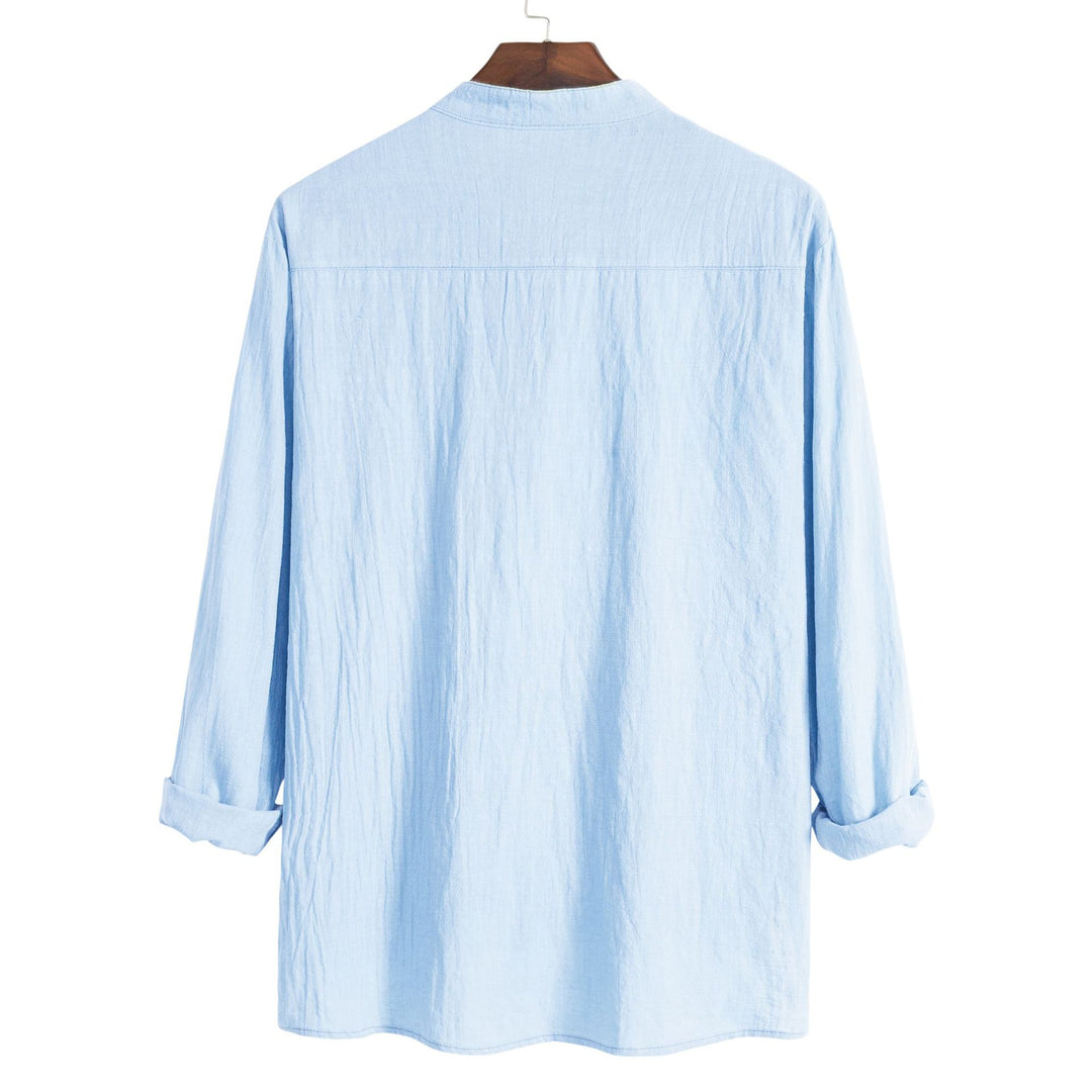 Damen Langarm-Hemd mit modernem Henley-Kragen und praktischer Brusttasche R&B