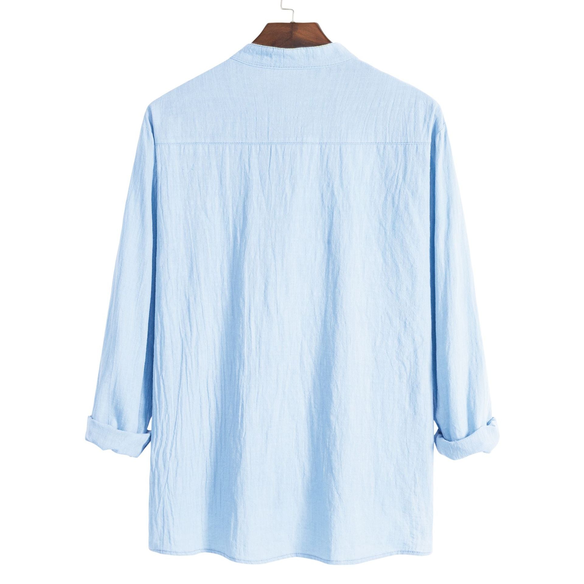 Damen Langarm-Hemd mit modernem Henley-Kragen und praktischer Brusttasche