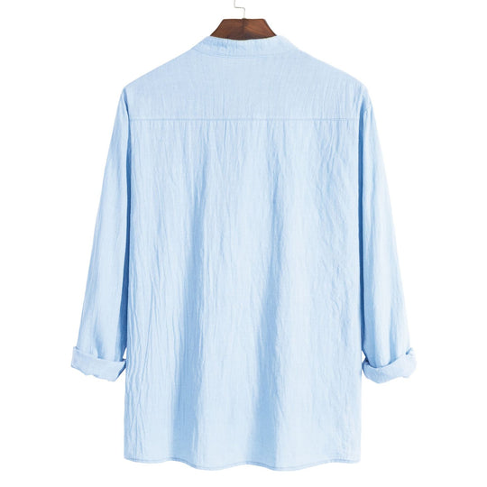 Damen Langarm-Hemd mit modernem Henley-Kragen und praktischer Brusttasche R&B