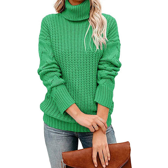 Damen Turtleneck Grobstrickpullover R&B