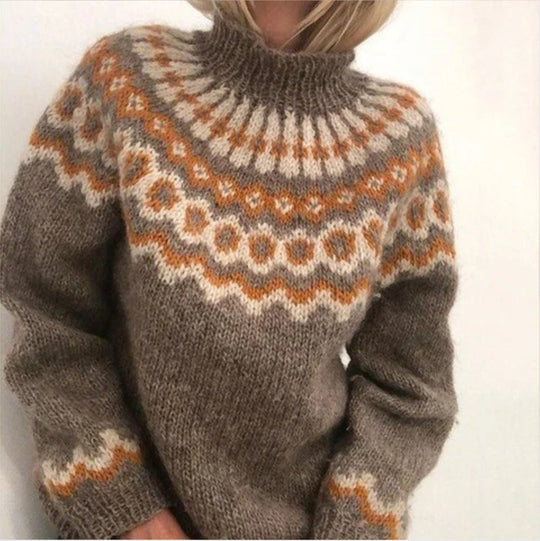 R&B | Nordische Strickjacke mit Muster Acryl Warm, Zeitlos