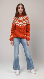 R&B | Nordische Strickjacke mit Muster Acryl Warm, Zeitlos