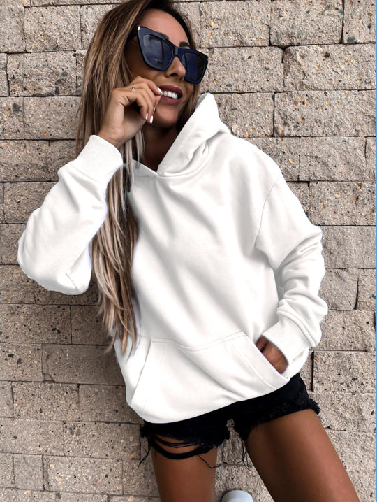 Damen Kapuzenpullover mit weichem Fleece-Innenfutter und lässigem Schnitt R&B
