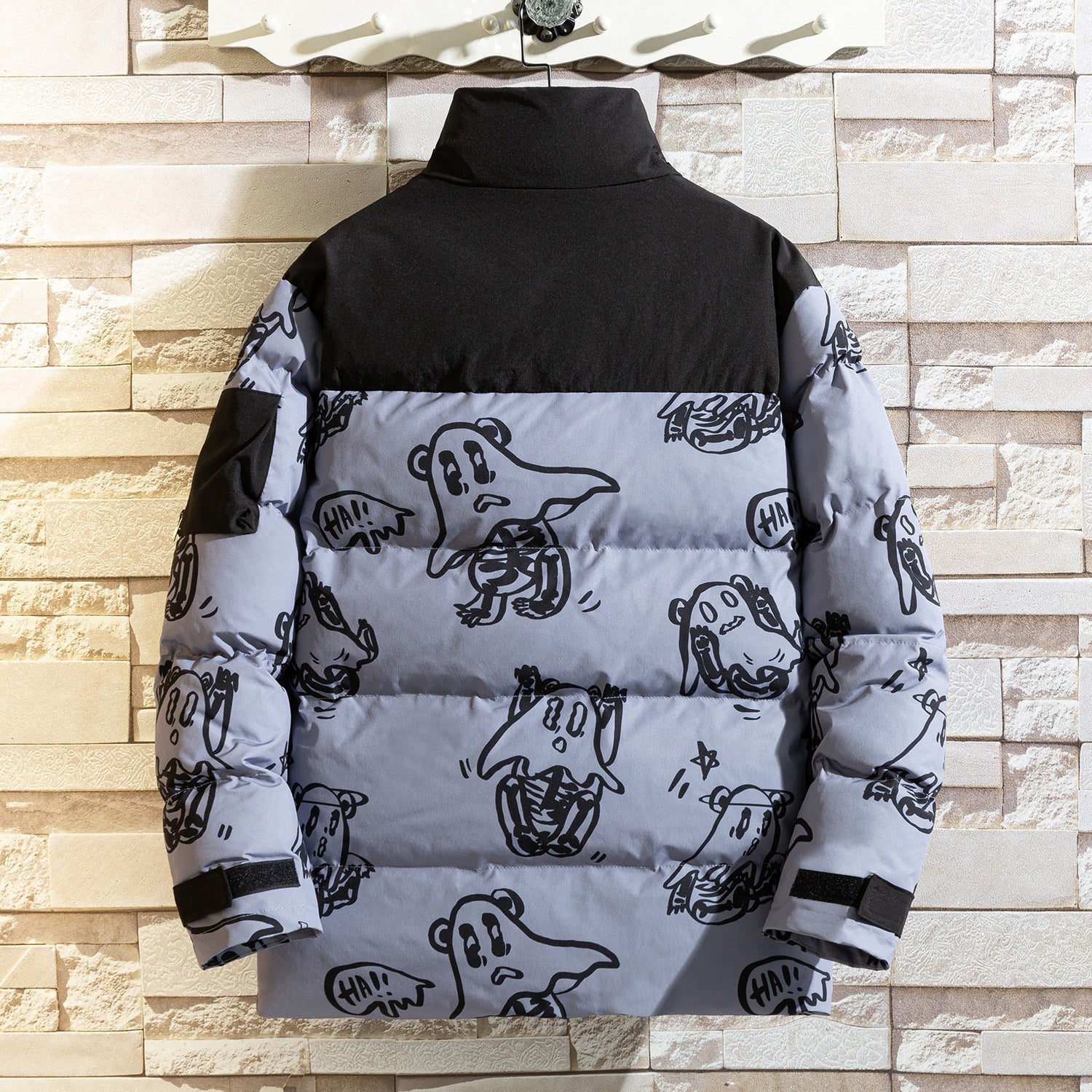 R&B | Bedruckte wattierte Jacke