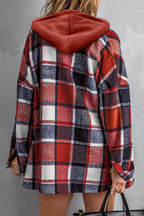 R&B | Gitterhemdenjacke mit Kapuze Polyester Lässig und Trendy