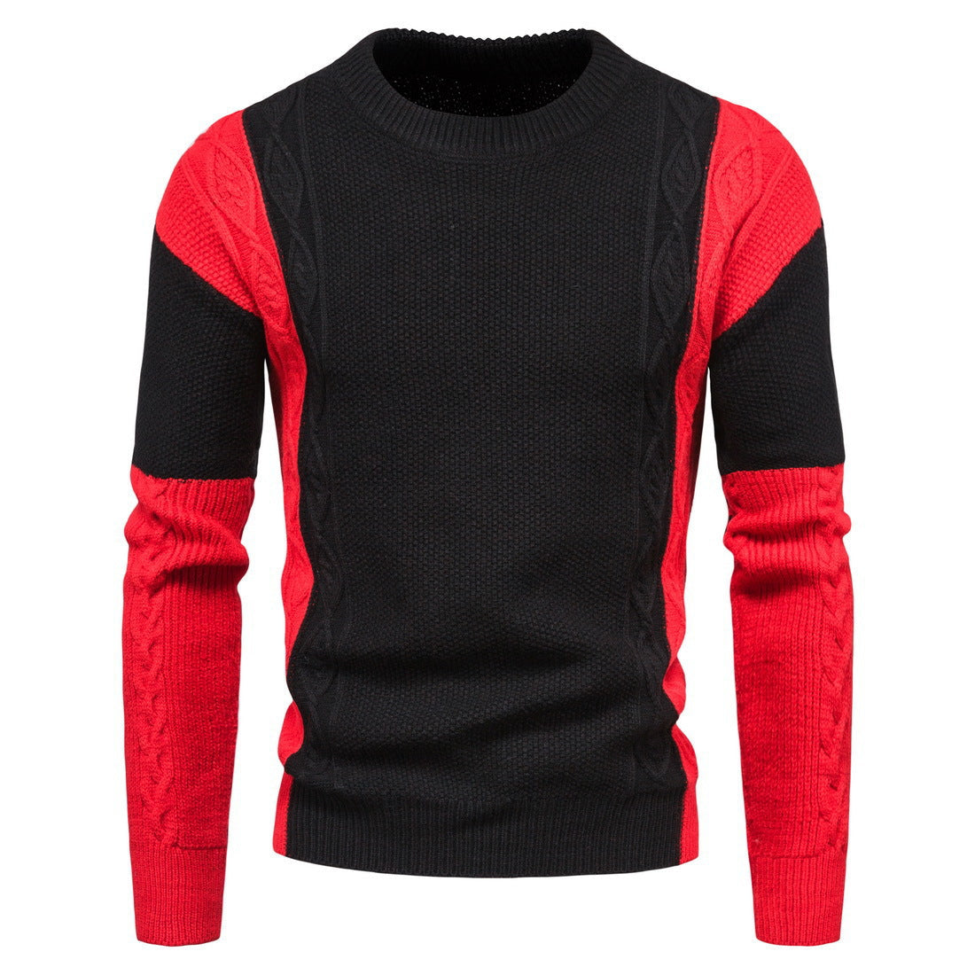 Herren modischer Strickpullover mit strukturiertem Design und einzigartigen Farbdetails