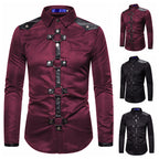 Herren Designerhemd mit eleganter Kunststoffgarnitur und kontrastierenden Belegen R&B