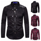 Herren Designerhemd mit eleganter Kunststoffgarnitur und kontrastierenden Belegen R&B