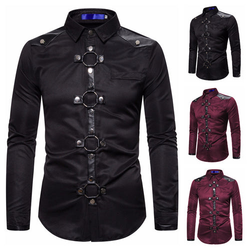 Herren Designerhemd mit eleganter Kunststoffgarnitur und kontrastierenden Belegen R&B