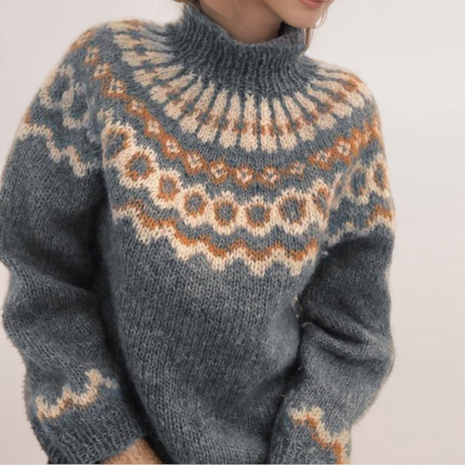 R&B | Nordische Strickjacke mit Muster Acryl Warm, Zeitlos