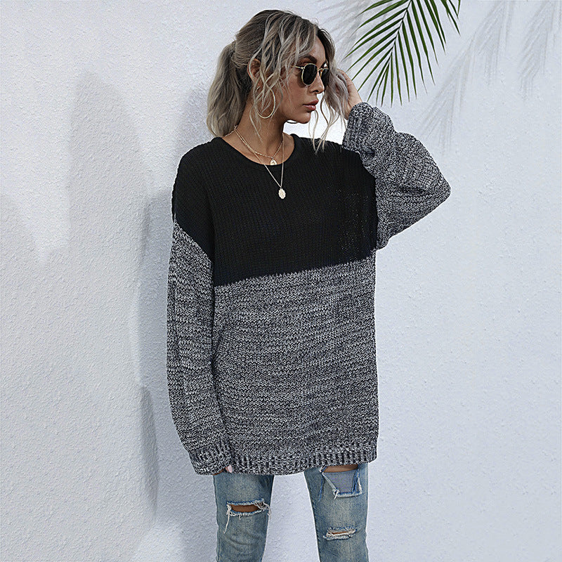 Damen Oversized Strickpullover mit modernem Farbverlauf R&B