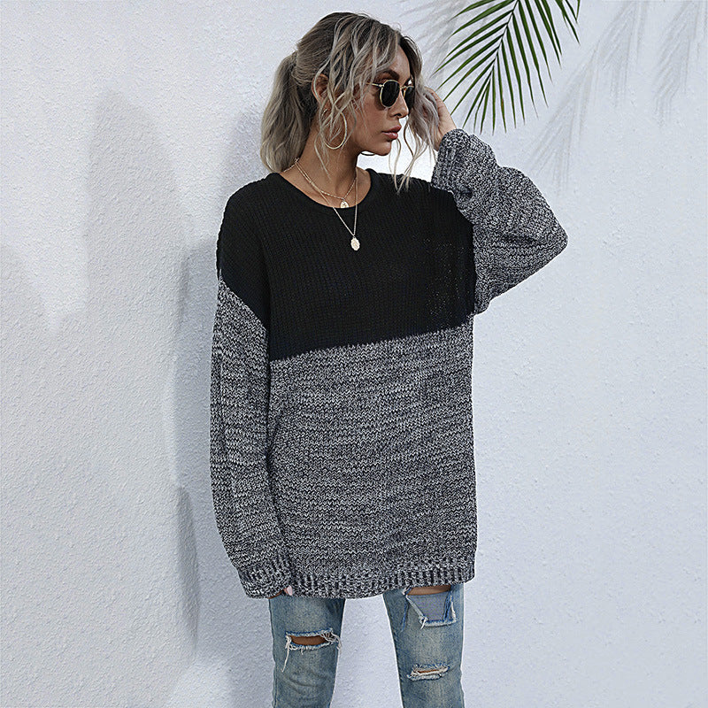 Damen Oversized Strickpullover mit modernem Farbverlauf R&B