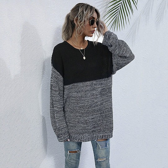 Damen Oversized Strickpullover mit modernem Farbverlauf R&B