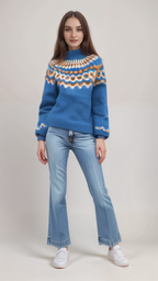 R&B | Nordische Strickjacke mit Muster Acryl Warm, Zeitlos