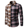 Herren Langarmhemd im kreativen Patchwork-Design R&B