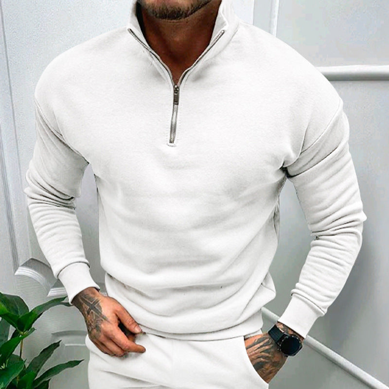 R&B | Pullover mit Halb-Zip Stehkragen