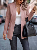 R&B | Modernes Rosa Einfarbiges Blazer Jackett mit Langen Ärmeln