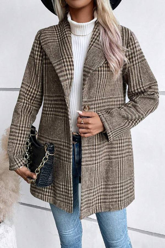 R&B | Kollektion Karierter Kragen Langarmjacke