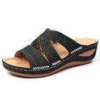 Damen Wedge-Pantoletten mit floralem Perforationsdesign und komfortabler Fußbettung R&B