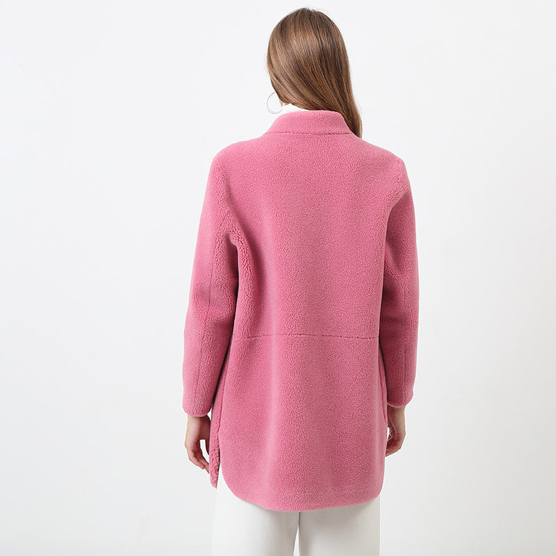 Damen Flauschige Fleecejacke mit elegantem Schnitt und praktischen Taschen R&B