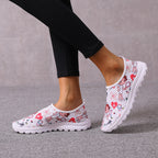 Damen Slip-On Freizeitschuhe mit farbenfrohem Design und atmungsaktiver Oberseite R&B