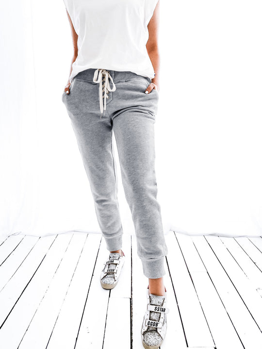 Damen lässige Jogginghose mit verstellbarem Bund und praktischen Seitentaschen R&B