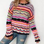 R&B | Gestreifter Strickpullover Mit Feinem Design