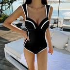 Damen Sportlicher Einteiler Badeanzug mit elegantem Detail R&B