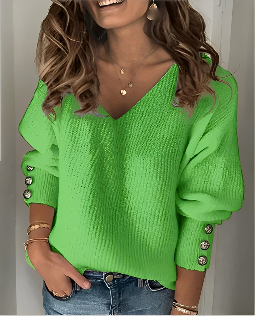 R&B | V-Ausschnitt-Pullover aus Strick