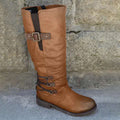 Damen Stiefel mit modischem Riemendesign und robustem Profil R&B