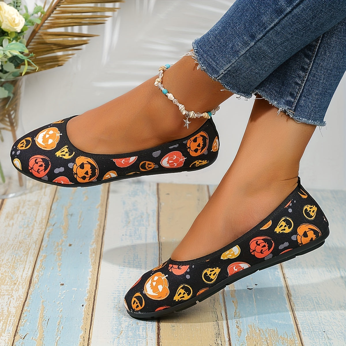 Kürbis Druck Slipper Schuhe Lisa R&B
