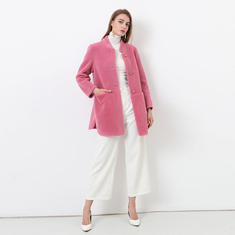Damen Flauschige Fleecejacke mit elegantem Schnitt und praktischen Taschen R&B