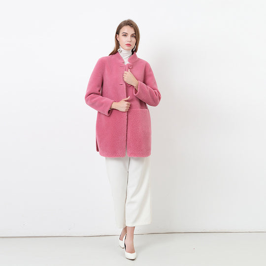 Damen Flauschige Fleecejacke mit elegantem Schnitt und praktischen Taschen R&B