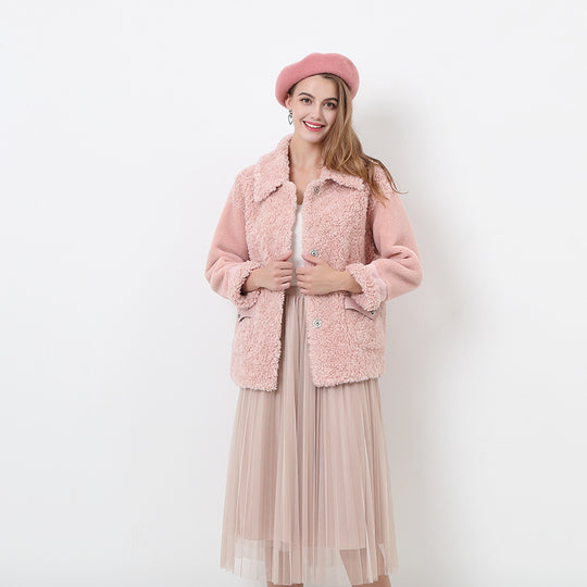 Damen Kuschliger Teddyjacke mit abnehmbaren Bindegürtel R&B