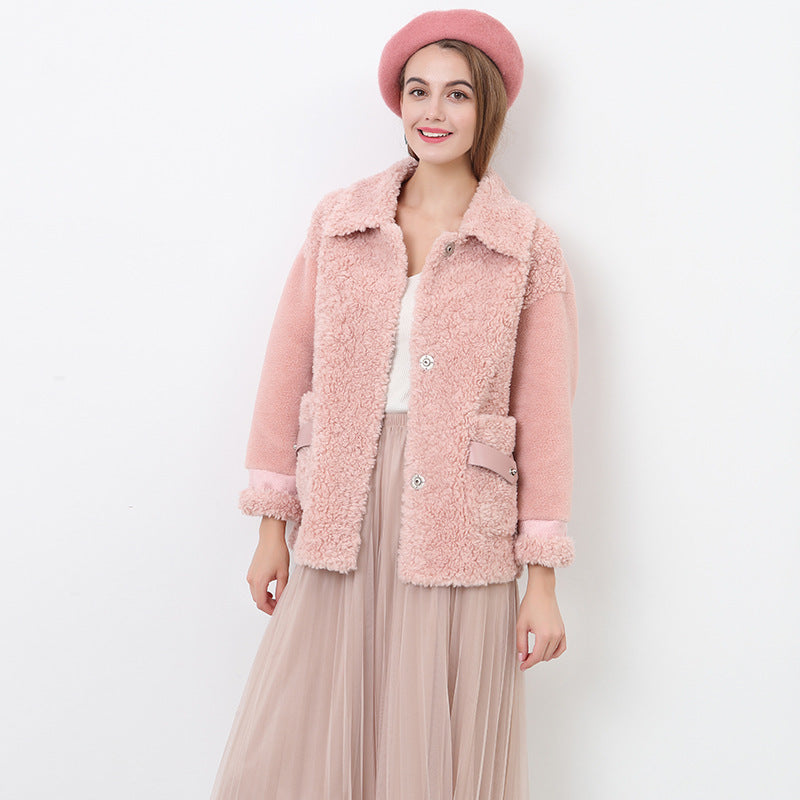 Damen Kuschliger Teddyjacke mit abnehmbaren Bindegürtel R&B