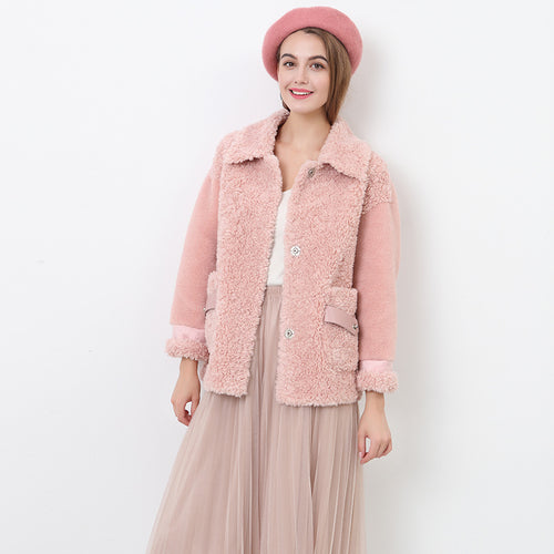 Damen Kuschliger Teddyjacke mit abnehmbaren Bindegürtel R&B